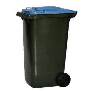 240 Litre Wheelie Bin, 2 Wheel Rubbish Bin with Blue Lid