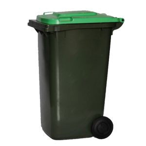 240 Litre Wheelie Bin, 2 Wheel Rubbish Bin with Green Lid