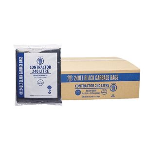 240L Contractor Black Garbage Bags Qty 100 CON240LT