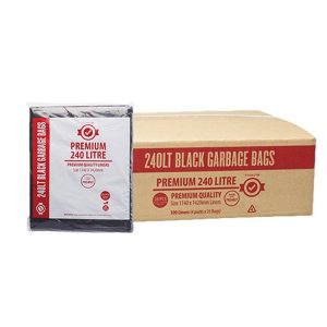 240L Premium Black Garbage Bags Qty 100 PR240LT