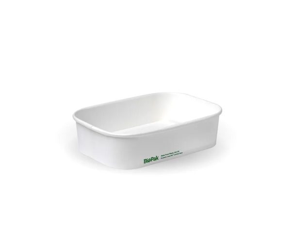 BioPak 500ml White BioBoard Takeaway Container Base x 300pc (BB-LB-500-W)