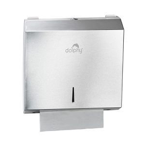 Dolphy Stainless Steel Slimline Paper Towel Dispenser Silver 2 Pack Hold DPDR0027