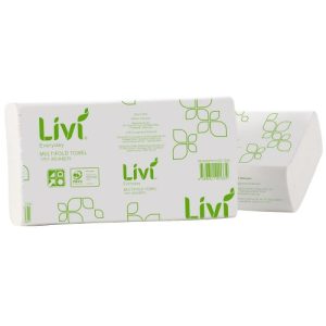 Livi Basics Multifold Hand Towels 1Ply x 200 Sheets x 20 Packs per Carton