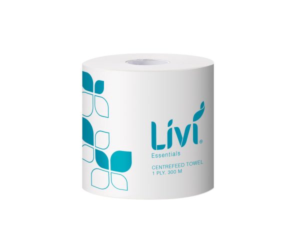 Livi Centrefeed Hand Towel 1Ply X 300 Metre X 4 Rolls