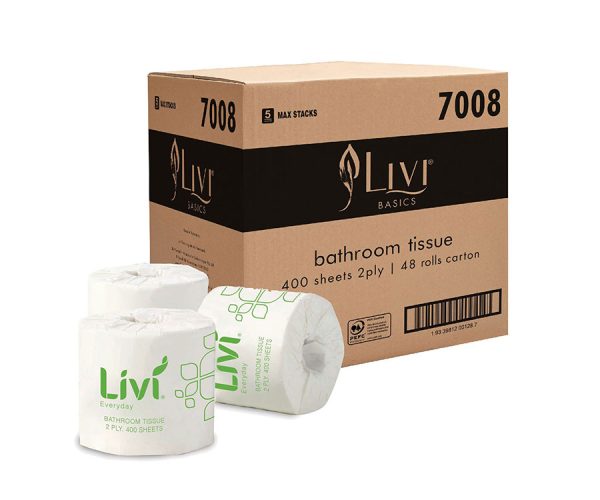 Livi Basics Toilet Paper 2ply x 400sht x 48 rolls