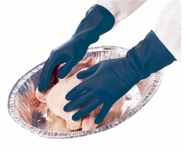 Pro-Val Process Blues Blue Natural Rubber Latex Work Gloves for Food Industry