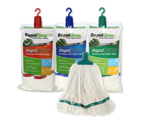 RapidClean Rapid350 Premium Microfibre Round Mops 350g