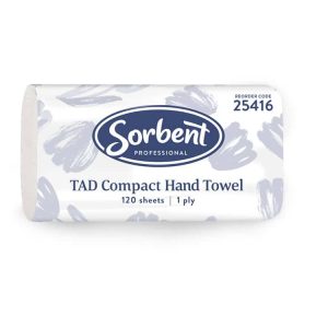 Sorbent Compact TAD Hand Towel 1ply 120 sheets 25416