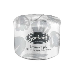 Sorbent Luxury Toilet Tissue 3ply 225 sheets, Toilet Paper 25001