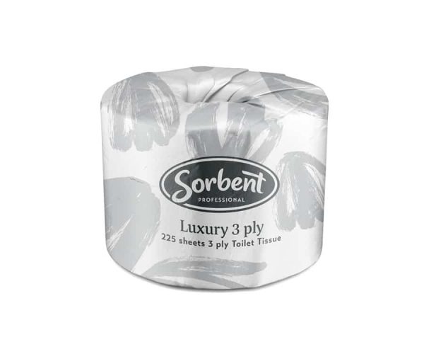 Sorbent Luxury Toilet Tissue 3ply 225 sheets, Toilet Paper 25001