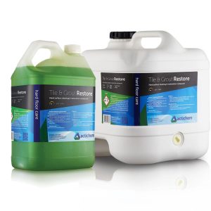 actichem Tile Grout Restore is a proprietary restoration cleaner for neglected black grout lines and tiles