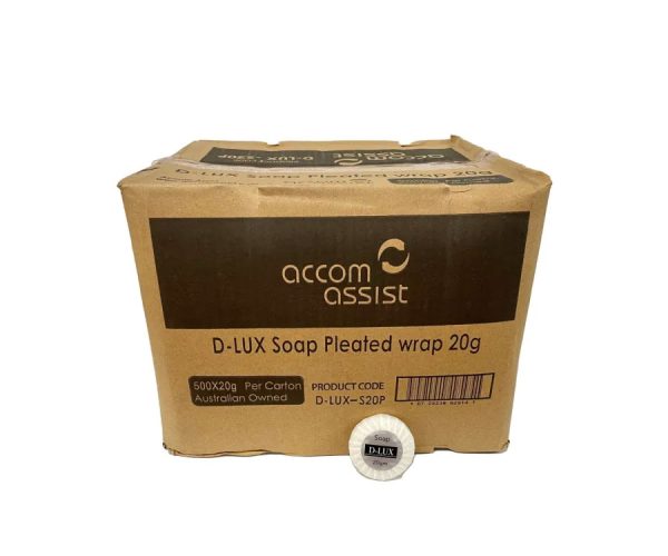 Accom Assist DLUX-S20P D-Lux Guest Soap Pleated Wrapped 500 x 15gm