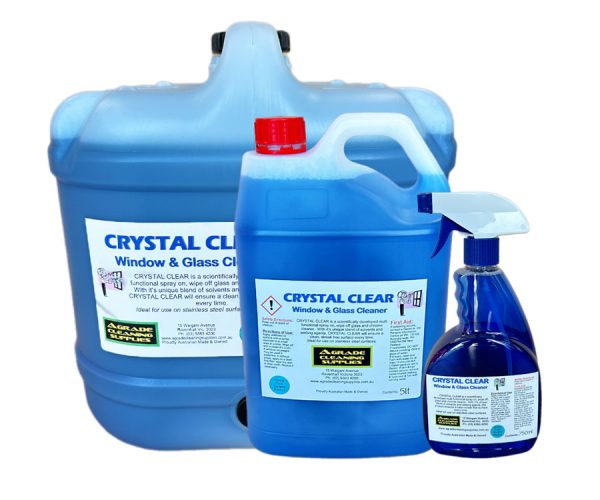 Agrade CRYSTAL CLEAR Window & Glass Cleaner 750ml, 5Lt, 15Lt (CC750 CC5 CC15)