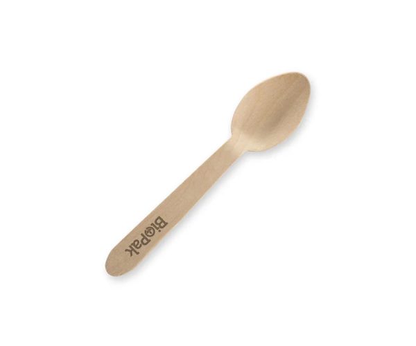 BioPak 10cm Wood Teaspoon QTY 2,000 (HY-10TS