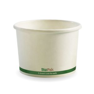 BioPak 250ml / 8oz White BioBowl Compostable Biodegradable Bowl x 1000pc (BSC-8)