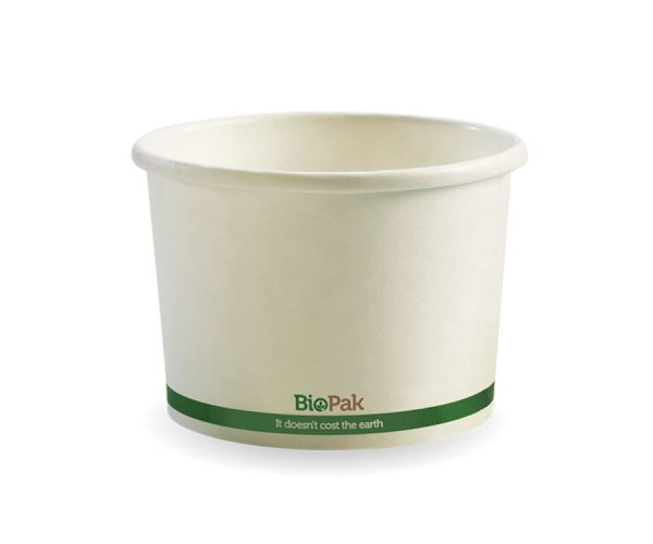 BioPak 250ml / 8oz White BioBowl Compostable Biodegradable Bowl x 1000pc (BSC-8)