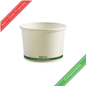 BioPak 250ml / 8oz White BioBowl Compostable Biodegradable Bowl x 1000pc (BSC-8)