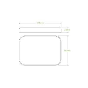 BioPak 500ml -1000ml White Paper BioBoard Takeaway Container Lid (BB-LBL-PAPER-W)