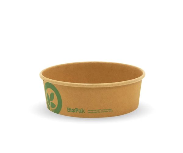 BioPak 500ml Small Kraft BioBowl x 400pc Compostable Biodegradable Paper Bowls (BB-BL-SMALL)