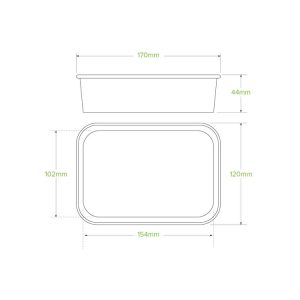 BioPak 500ml White BioBoard Takeaway Container Base x 300pc (BB-LB-500-W)