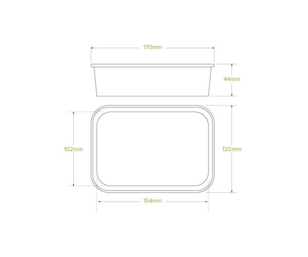 BioPak 500ml White BioBoard Takeaway Container Base x 300pc (BB-LB-500-W)