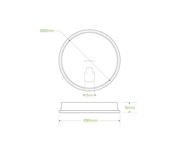 BioPak 80mm Small Paper Flat BioCup Lid Compostable Biodegradable Cup Lids (BCL-80C-PAPER-F)