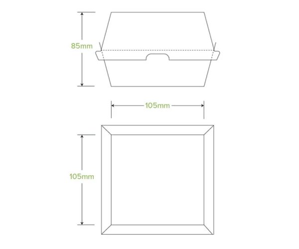 BioPak Burger BioBoard Box x 250pc (BB-BURGER BOX)