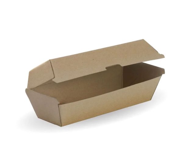 BioPak Hot Dog BioBoard Box Biodegradable x 400pc (BB-HOT DOG BOX)