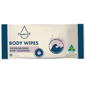 CleanLIFE Body Wipes Deodorising and Cleaning x 80pc Flushable (CLS00068)