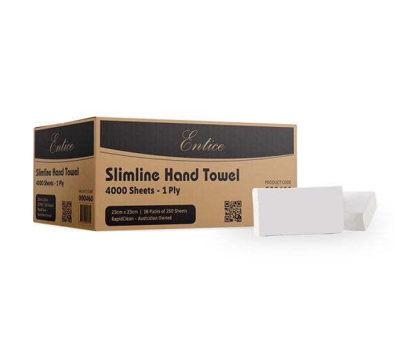 Entice Slimline Hand Towel 1 Ply, 4000 Sheets x 16 Packs (000460)