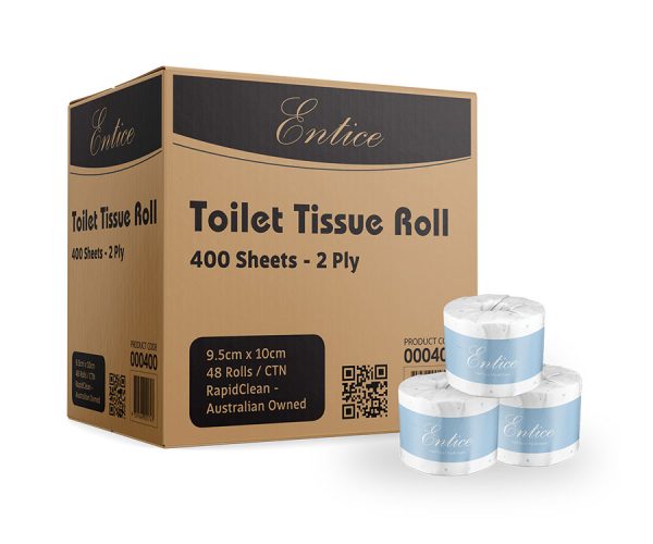 Entice Toilet Tissue Rolls 400 Sheets - Toilet Paper (000400)