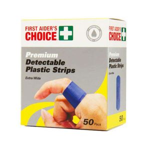 First Aid – Premium Blue Detectable Strips Extra Wide 50pc (69040)