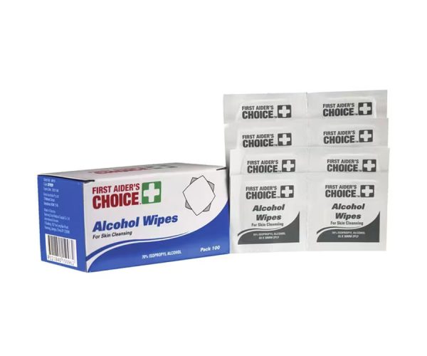 First Aiders Choice Alcohol Wipes 100 Pack (871929)