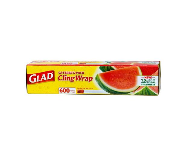 Glad Caterer's Cling Wrap - Plastic Food Wrap 600m x 45cm Roll (WCW600/4N)