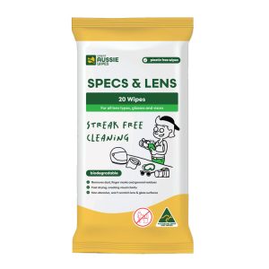 Great Aussie Wipes SPECS & LENS 20 wipes for all lens types, glasses and visors GAW00036