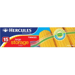 Hercules ClickZip Large Storage Bag with Twin Zip Lock 15pc (RL15SR)