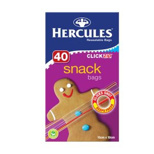 Hercules ClickZip Snack Bags 40pk (SN40SR)