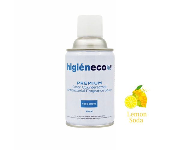 Higieneco Lemon Soda Aerosol Air Freshener Automatic Fragrance Refill Can 300mL (07735)