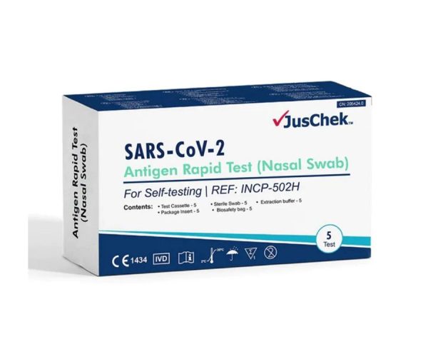 JusChek SARS-CoV-2 Antigen Rapid Tests Nasal Swab Covid Test