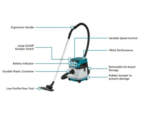 Makita 18Vx2 Brushless Wet/Dry Vacuum - Skin Only (DVC155LZX1)