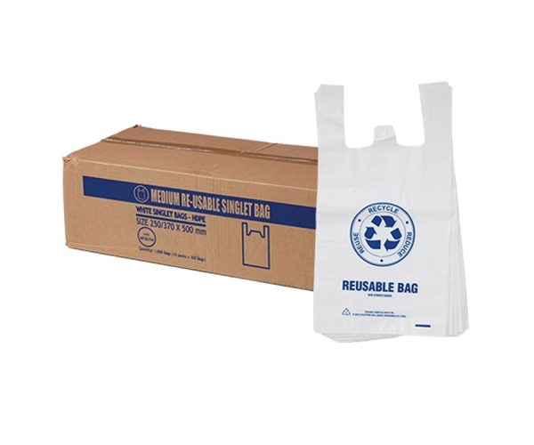 Medium Reusable Singlet Bags 37um 1000ctn (MPSB35W)