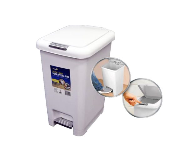 Oates Rectangular Push Pedal Bin 30 Litres (BB-30PPW)