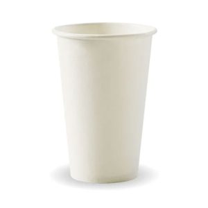 BioPak 350ml / 12oz (80mm) White Single Wall BioCup biodegradable Cups - Qty 1,000