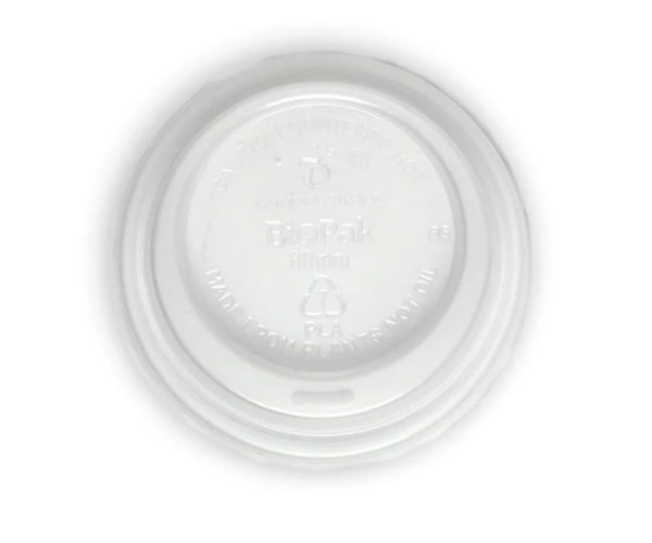 PioPak 6, 8, 10 & 12(80mm)oz Clear Small PLA BioCup Lid biodegradable Cup Lids - Qty 1,000