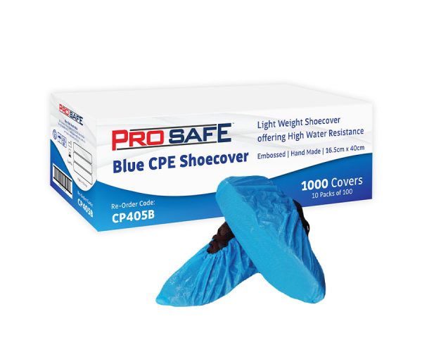 ProSafe Blue CPE Shoecover Waterproof Overshoes 1000ctn (CP405B)