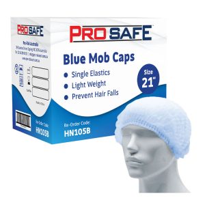 ProSafe Disposable Crimped Mob Cap Blue 21" inch 1000ctn (HN105B)