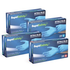 RapidSafety Nitrile Blue Powder Free Gloves