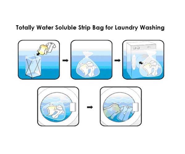 Red Totally Water Soluble Strip Bag for Laundry Washing (RSSB9199)