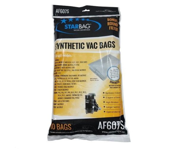 Starbag AF607S Synthetic Vacuum Cleaner Bags PK10