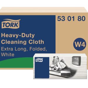 TORK Heavy-Duty Cleaning Cloth Folded in White W4